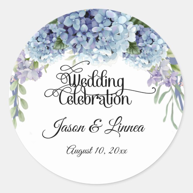 Sticker Rond Élégant Aquarelle de Fleurs de Ne Pas Oublier (Devant)