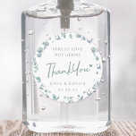 Sticker Rond Elégant Aquarelle Eucalyptus Sanitizer à la main F<br><div class="desc">Douche nuptiale sur mesure / nettoyage de la main de la fête de mariage privilégier les étiquettes / autocollants avec "l'amour répandu pas les germes" avec aquarelle eucalyptus design.</div>