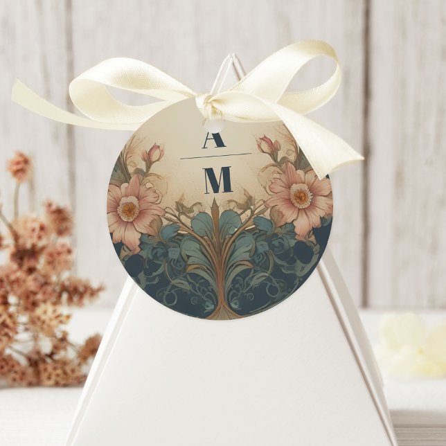 Sticker Rond Elégant Arc Art Nouveau Mariage (Créateur téléchargé)