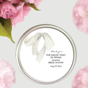 Sticker Rond Elegant Arc Elle Attache le Nœud Soirée de Mariage