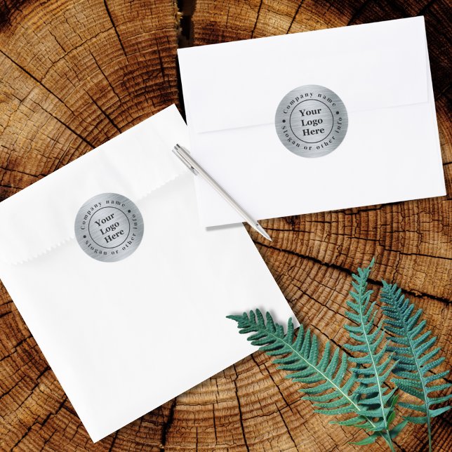 Sticker Rond Élégant argent métallique (Créateur téléchargé)