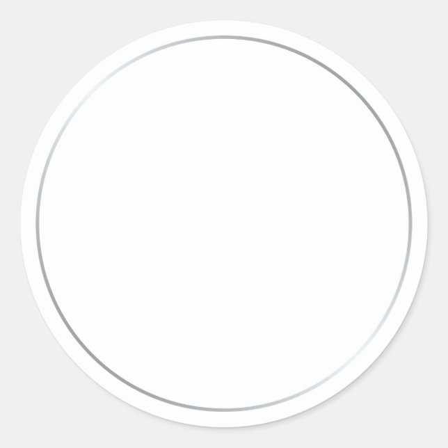 Sticker Rond Élégant argenté et blanc vierge (Devant)
