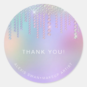 Sticker Rond Elegant artiste maquillage de diamants à l'ombre r