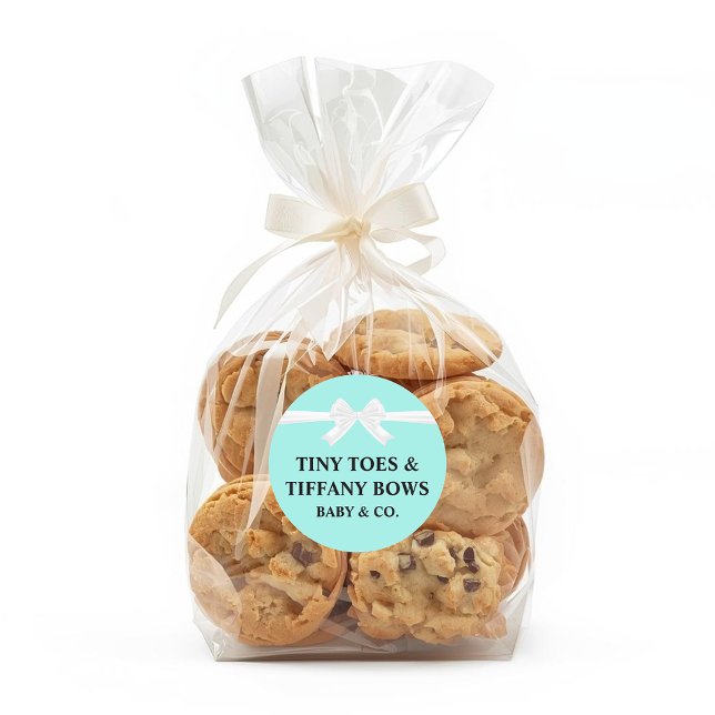 Sticker Rond Elegant Baby & Co Black Teal Baby Shower (Créateur téléchargé)