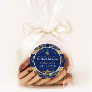 Sticker Rond Élégant Baby shower Royal Prince