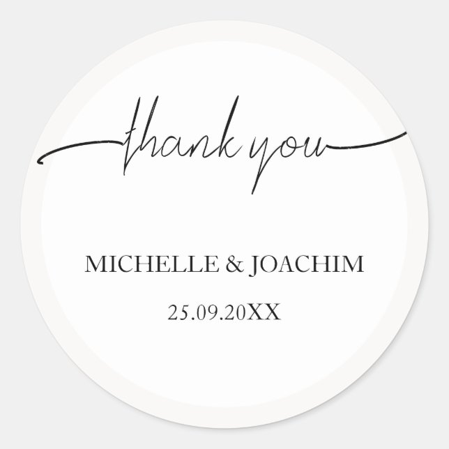 Sticker Rond Elégant Beige Blanc (Devant)