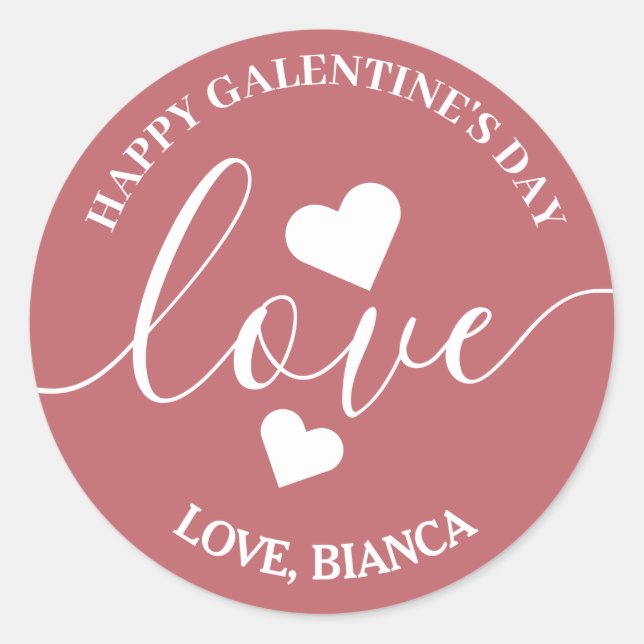 Sticker Rond Elégant Best Friends galentine's day Bestie (Devant)