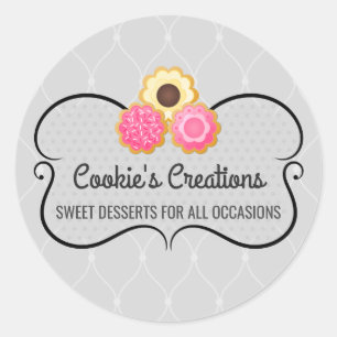 Sticker Rond Élégant biscuit Boulangerie Cachet