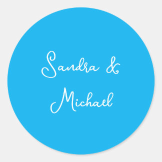 Sticker Rond Elégant bleu azur bleu personnalisé