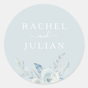Sticker Rond élégant bleu azur couleur azur mariage