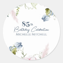 Elégant bleu bleu rose personnalisé 85e anniversai