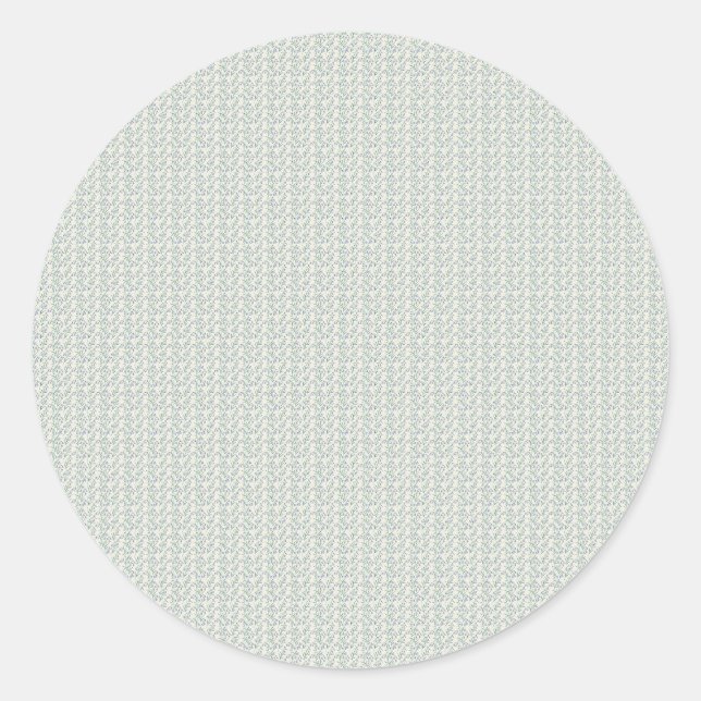 Sticker Rond Élégant bleu jacinthe et sarcelle atténuée des ann (Devant)