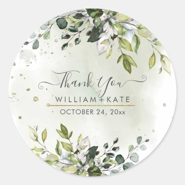 Sticker Rond Elegant Blue Gum Eucalyptus Merci (Devant)