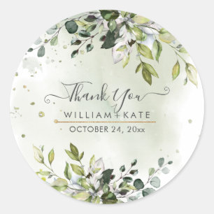 Sticker Rond Elegant Blue Gum Eucalyptus Merci