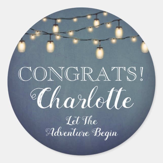 Sticker Rond Elégant Blue Surprise Retirement Party (Devant)