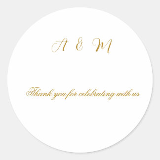 Sticker Rond Élégant Boho Doré Faux Métallic Cadeau Mariage Cla