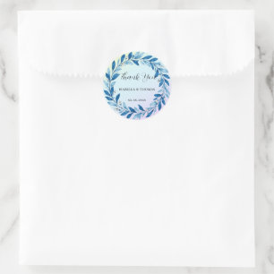Sticker Rond Élégant botanique floral de marguerite bleu marine