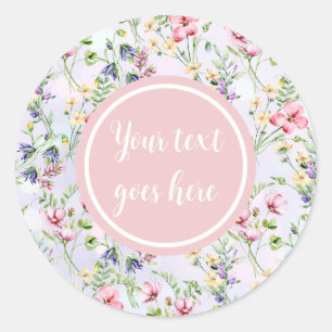 Sticker Rond Elégant cadre rose floral : Pour chaque occasion