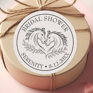 Sticker Rond Élégant Cheval Rustique Pays Élégant Fête des mari