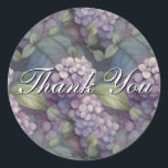 Sticker Rond Elégant chic pourpre pourpre chic aquarelle fleuri<br><div class="desc">Aquarelle mauve molle et pourpre</div>