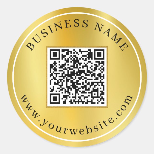 Sticker Rond Élégant code QR personnalisé (Devant)
