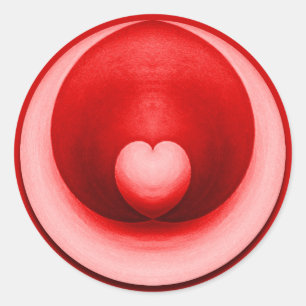 Sticker Rond Élégant coeur d'amour de la Saint-Valentin
