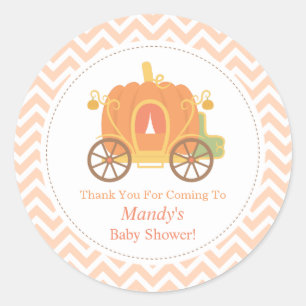 Sticker Rond Élégant Décor de Baby shower de transport Citrouil