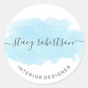 Sticker Rond Elégant décorateur moderne de couleur bleue