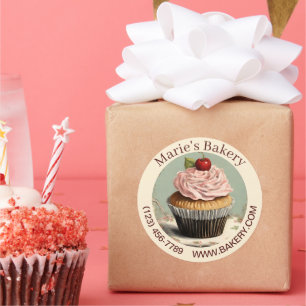 Sticker Rond Élégant dessert Baker Cake Caterer Cupcake Bakery