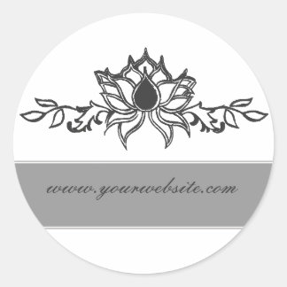 Sticker Rond Elégant dessin de lotus indien