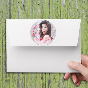 Sticker Rond Élégant Diplômé Photo personnalisée