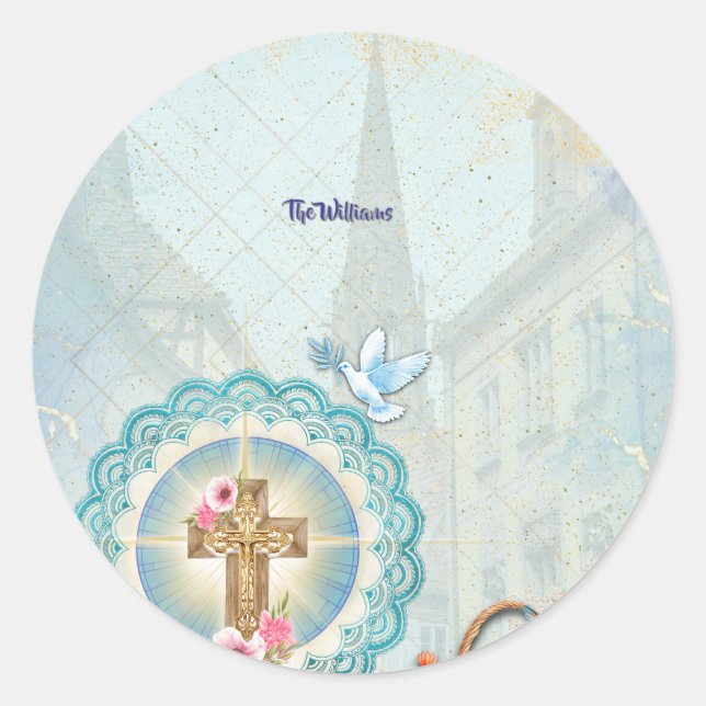 Sticker Rond Elegant Easter Cupcake Toppers (Devant)