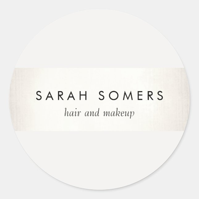 Sticker Rond Élégant élégant blanc moderne FAUX Argent rayé (Devant)