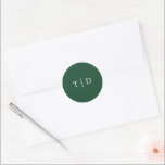 Sticker Rond Élégant Emerald Green Monogram Mariage moderne<br><div class="desc">stickers de mariage moderne avec un design propre avec votre monogramme dans une police serif.</div>