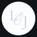 Sticker Rond Élégant et élégant Dusty Blue Monogram Mariage<br><div class="desc">Autocollant monogramme polyvalent et chic. Cet autocollant mariage simple, frais et propre présente un ensemble de polices contemporaines avec des initiales personnalisables contre un arrière - plan bleu poussiéreux chic.</div>