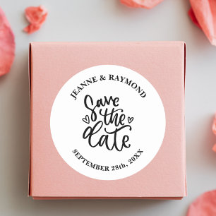 Sticker Rond Élégant Faire-part de mariage personnalisé sur pap