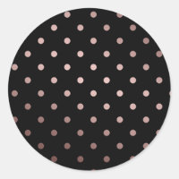 élégant faux rose or noir pois
