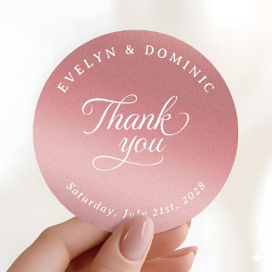 Sticker Rond Élégant Favori de Remerciement de Mariage en Or Ro