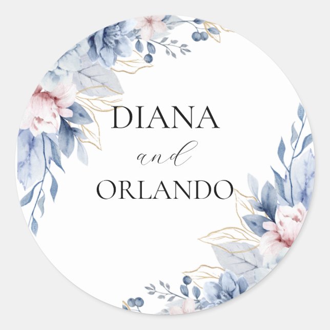 Sticker Rond Elegant Fleur sauvage Boho (Devant)