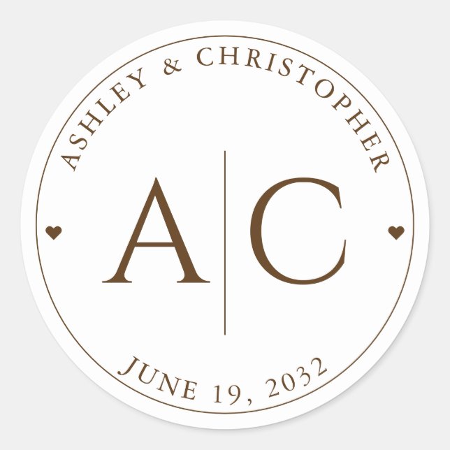 Sticker Rond Élégant Fleur sauvage moderne blanc & Mariage de b (Devant)