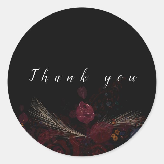 Sticker Rond Élégant floral (Devant)