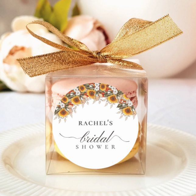 Sticker Rond Élégant Floral Bohème Chic Baby Shower de Mariée (Elegant Floral Boho Chic Bridal Shower Classic Round Sticker by Creative Design)