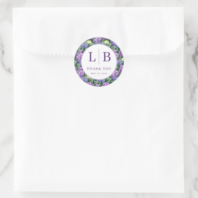 Sticker Rond Élégant floral pourpre (Sac)