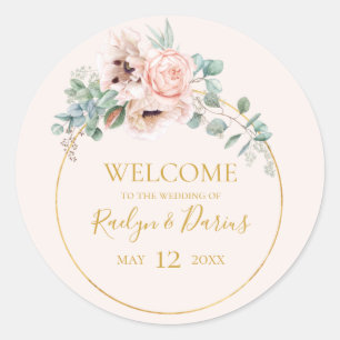 Sticker Rond Élégant flou   Accueil Mariage Pastel