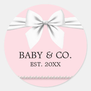 Sticker Rond Élégant Glam Rose Baby & Co Fête Prénatale Tiffany