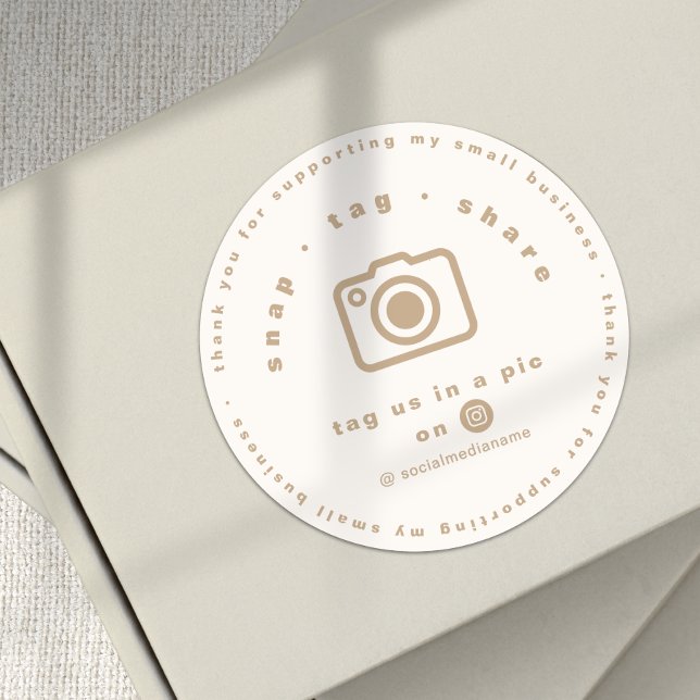 Sticker Rond Elegant Gold Neutral Branded Business Thank you  (Elegant Gold Neutral Branded Business Thank you Classic Round Sticker)