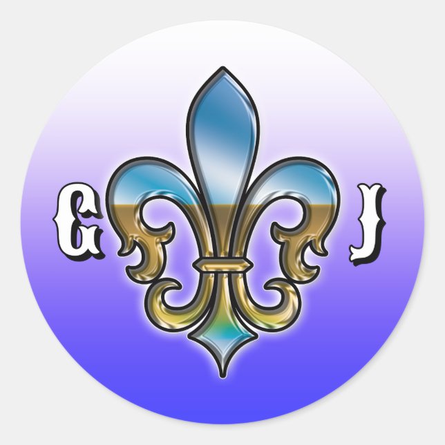 Sticker Rond Elegant Golf Monogram Design (Devant)