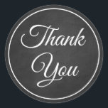 Sticker Rond Élégant Goth Vintage Chalkboard Black Merci<br><div class="desc">Dire merci à vos amis et votre famille ne va jamais manquer de style avec cet autocollant de remerciement en noir et blanc en détresse mariage / fête de remerciement. Grunge black chalkboard merci stickers sont parfaits pour * enveloppe sceaux * faveurs de fête et de mariage - goth, halloween,...</div>