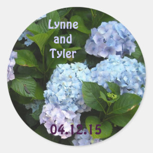 Sticker Rond Elegant Hydrangea Enregistrer la date