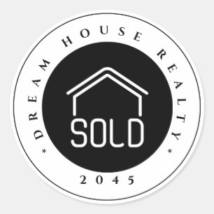 Sticker Rond Élégant immobilier vendu